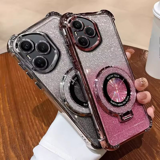 Luxury Glitter Bracket Case For Honor 400Lite 400 Pro 300 200 100 90lite X7 X7A X8A X8B X8C X9A X9B Nova13 12 Glitter Soft Cover