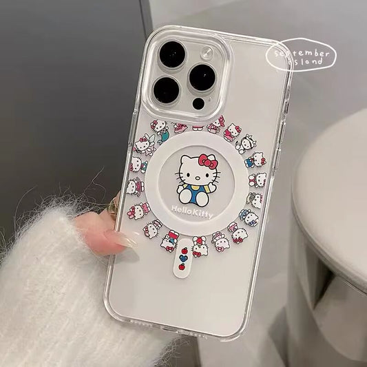 Classic Hello Kitty Melody Friends Cartoon Magnetic Cartoon Phone Case For iPhone 16 15 14 12 13 11 Pro Max Lovely Y2K Cover
